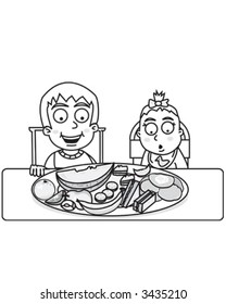 Kids Eating A Healthy Snack