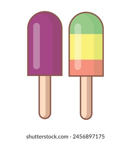 kids eating ice cream icon vector illustration