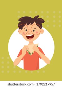 kids eating snacks and healthy food
