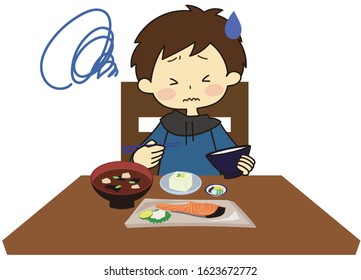 Kids eating something they hate