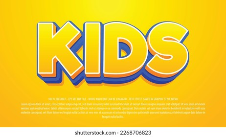 Kids editable text effect with 3d style use for logo and business brand