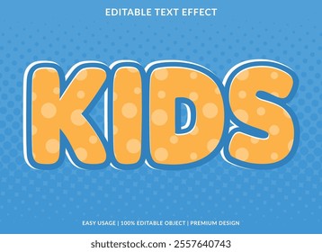 kids editable text effect template use for logotype title and headline sticker