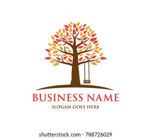 kids education entertainment playground tree logo 