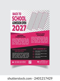 Kids Education Flyer or School Admission Poster Layout A4