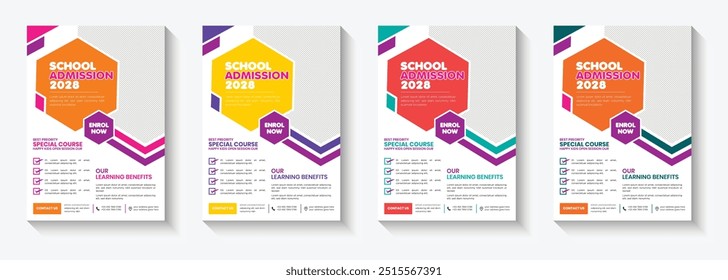 Kids Education Flyer - school education admission flyer poster template bundle,kids education leaflet brochure, cover layout School Admission Open Flyer Design Template Vector Education Center poster,