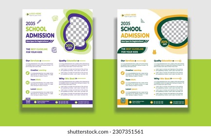 Kids Education Flyer Template, Admission flyer template, brochure layout School Admission Open Flyer Design Template Vector Education poster, Kids back to school education flyer.