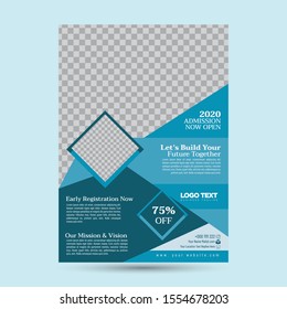 Kids Education Flyer.Colorful vector flyer design. Kid education theme. School poster layout.