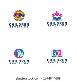 Plantilla de vectores de diseño de logotipo de educación infantil