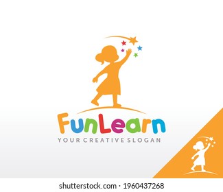 Kids Education logo design vector