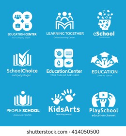 Kids and education logo set 