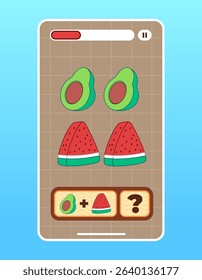 Kids education math counting mobile apps smartphone application user interface for children colorful design UI 