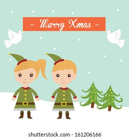 kids in elf costume