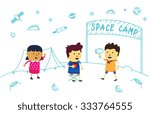 Kids enjoy learning with building space camp on the moon.