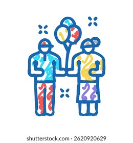 kids enjoying in amusement park doodle icon sketch vector. kids enjoying in amusement park sign. isolated symbol illustration