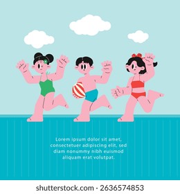Kids enjoying summer fun at the pool