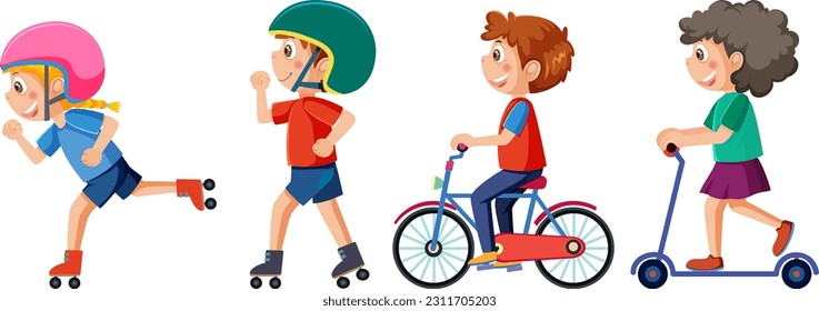 Kids Enjoying Various Sports illustration