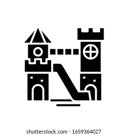 Kids entertainment black icon, concept illustration, vector flat symbol, glyph sign.