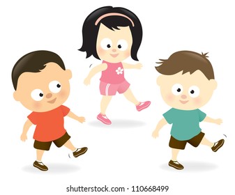 Kids exercising