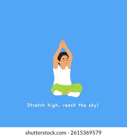 Kids exercising yoga. Children in asana and gym poses set. Cute little girls and boys, healthy sport activity. Child characters stretching. Flat vector illustration isolated on bright background