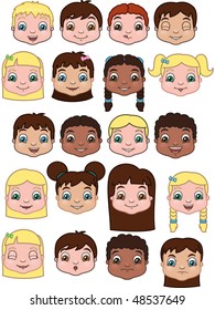 Kids Expression Set - vector illustrations