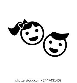 kids face line art vector outline 
