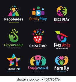 Kids and Family logo set