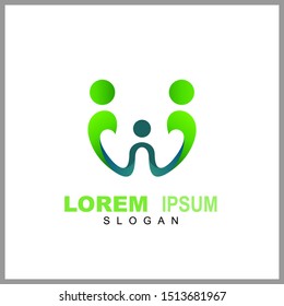 Kids and family/parent logo design vector template