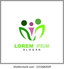 Kids and family/parent logo design vector template