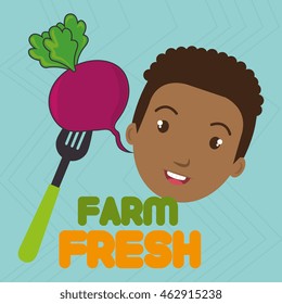 kids farm fresh food vector illustration graphic