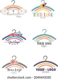 Kids Fashion Boutique Logo Variants Vector Set