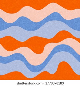 Kids fashion wavy seamless pattern. Nautical waves fluid doodle vector. Cute wavy stripes childish fabric print. Simple leaner ribbons circus pattern. Geometric texture design.