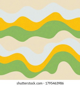 Kids fashion wavy seamless pattern. Nautical waves flowing doodle vector. Summer wavy stripes childish fabric print. Simple leaner ribbons circus pattern. Geometric rings texture design.