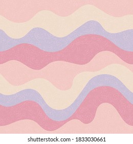 Kids fashion wavy seamless pattern. Marine waves flow doodle vector. Cute wavy stripes childish textile print. Creative leaner ribbons circus pattern. Geometric rings texture design.