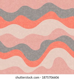 Kids fashion wavy seamless pattern. Marine waves curly doodle vector. Cute wavy stripes childish textile print. Abstract leaner ribbons circus pattern. Irregular seamless ornament.