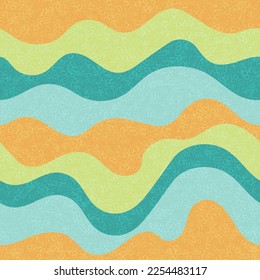 Kids fashion wavy seamless pattern. Nautical waves flowing doodle vector. Cute wavy stripes childish fabric print. Creative leaner ribbons circus pattern. Modern decor patchwork.