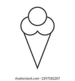 kid's favorite ice cream food flat line icon
