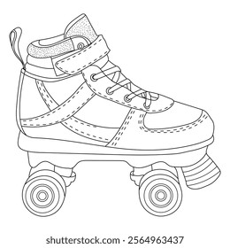 Kids' Favorite Roller Shoe Coloring Adventure - A funny and engaging roller shoe illustration, waiting for kids to bring it to life with their favorite colors.