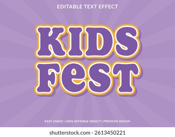 Kids fest text effect template font style abstract logotype design for business brand and logo