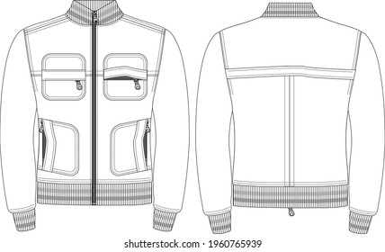 Kids flat sketch clothes for older boys.
