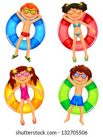 kids floating on inflatable rings (JPEG available in my gallery)