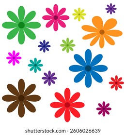 Kids floral pattern Flowers Modern Background, Seamless vector background with bright greens, orange and yellow flowers. eps10 66