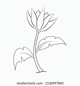 Kids flowers coloring book. Kids flowers coloring page