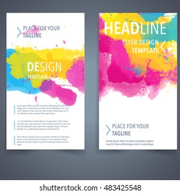 kids flyer brochure banner watercolor background template brush abstract design abstract vector brochure watercolor pattern ad plan design elements kids flyer brochure banner watercolor background tem