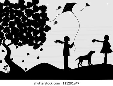 Kids and flying snakes