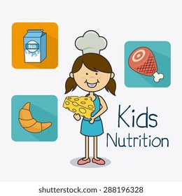 Kids food design over white background, vector illustration.