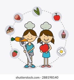 Kids food design over white background, vector illustration.