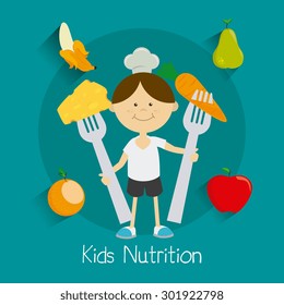 Kids food design, vector illustration eps 10.