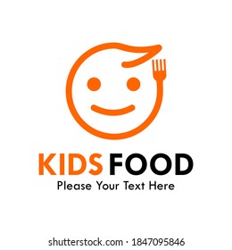 Kids food logo template illustration