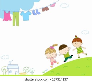 kids and frame