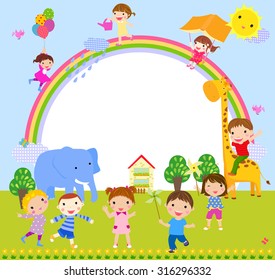 Kids Frame Stock Vector (Royalty Free) 316296332